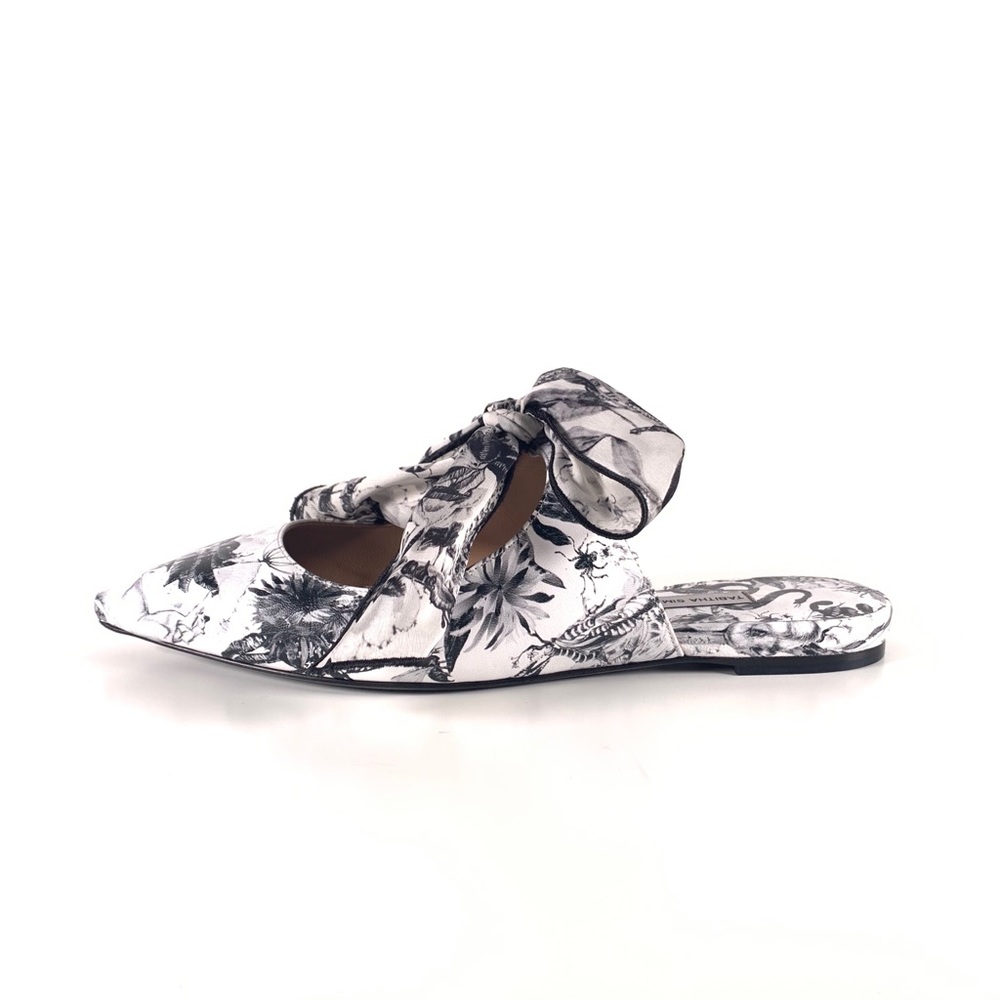 Tabitha Simmons Aida Chiffon Bow Leather Mules